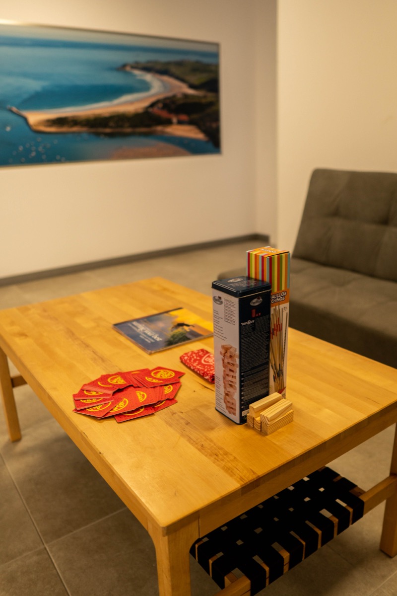 Dining table in the hostel common room